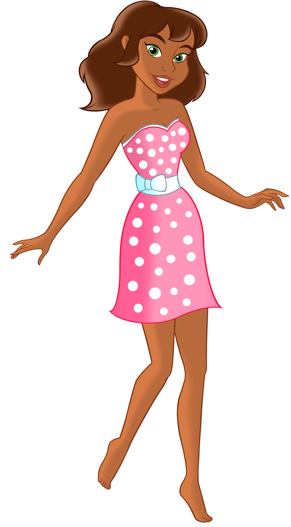 Human Gabriella Wearing Her Pink Dress Blank Meme Template