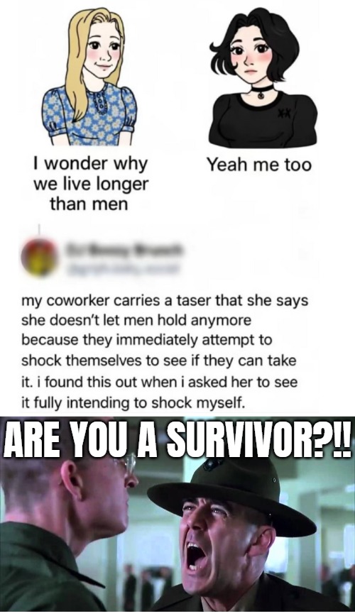 Are you a survivor?!! | image tagged in shouting,funny,men and women | made w/ Imgflip meme maker
