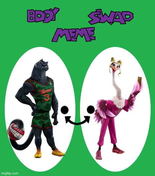 Jett Fillmore and Olivia Burke (GOAT) Body Swap Meme | image tagged in body swap blank meme,jett fillmore,olivia burke,goat movie,body swap,memes | made w/ Imgflip meme maker