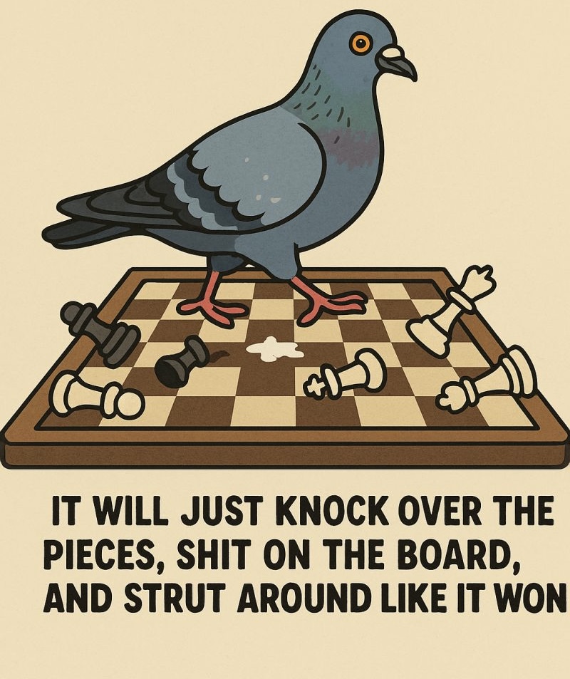 Playing chess with pigeon Blank Meme Template