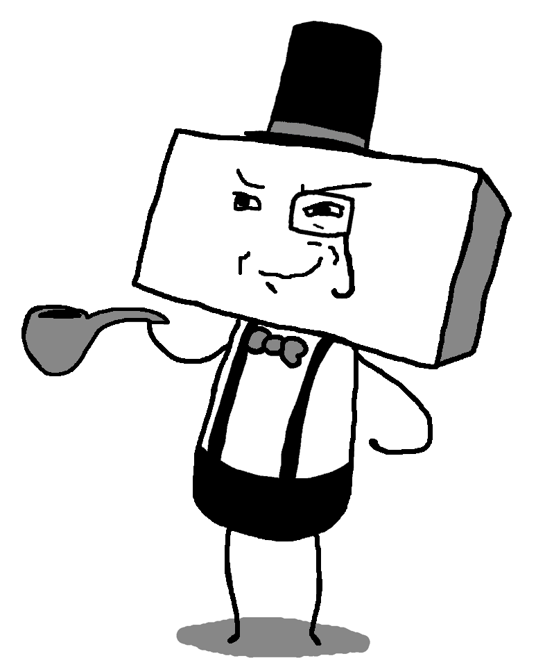 Fancy Wojak with top hat and bowtie and monocle Blank Meme Template