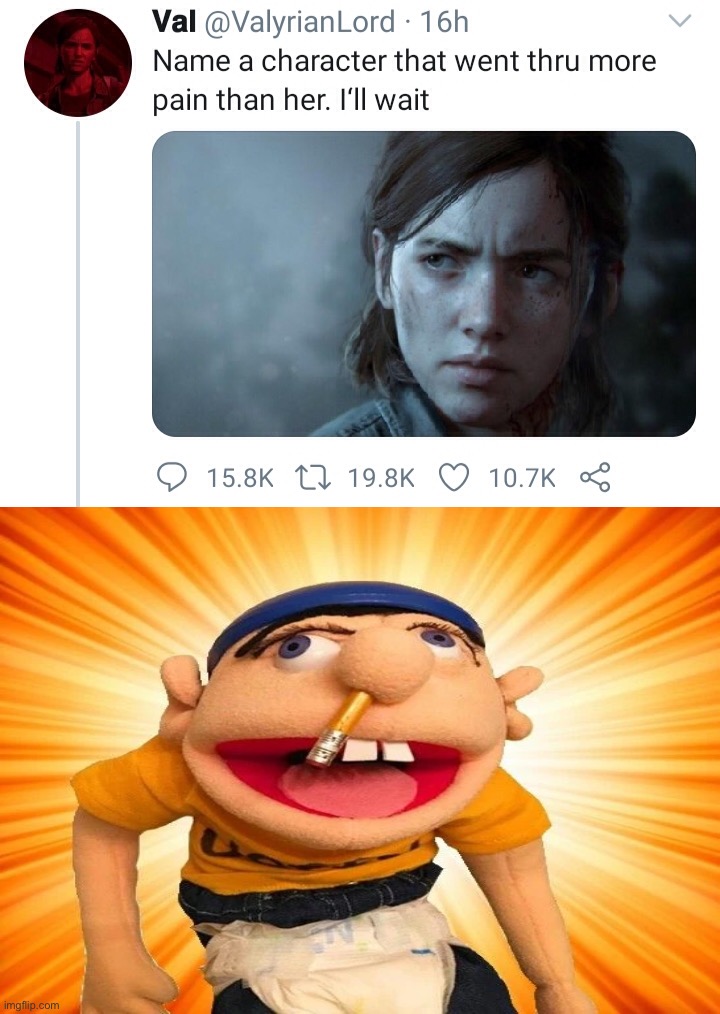 Jeffy has a terrible childhood (I feel bad for Jeffy) | image tagged in name a character that went through more pain than her i'll wait,sml,jeffy | made w/ Imgflip meme maker