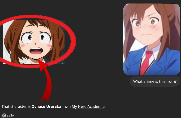 Chat GPT being stupid once again. Do you guys know what anime this character is from? | made w/ Imgflip meme maker