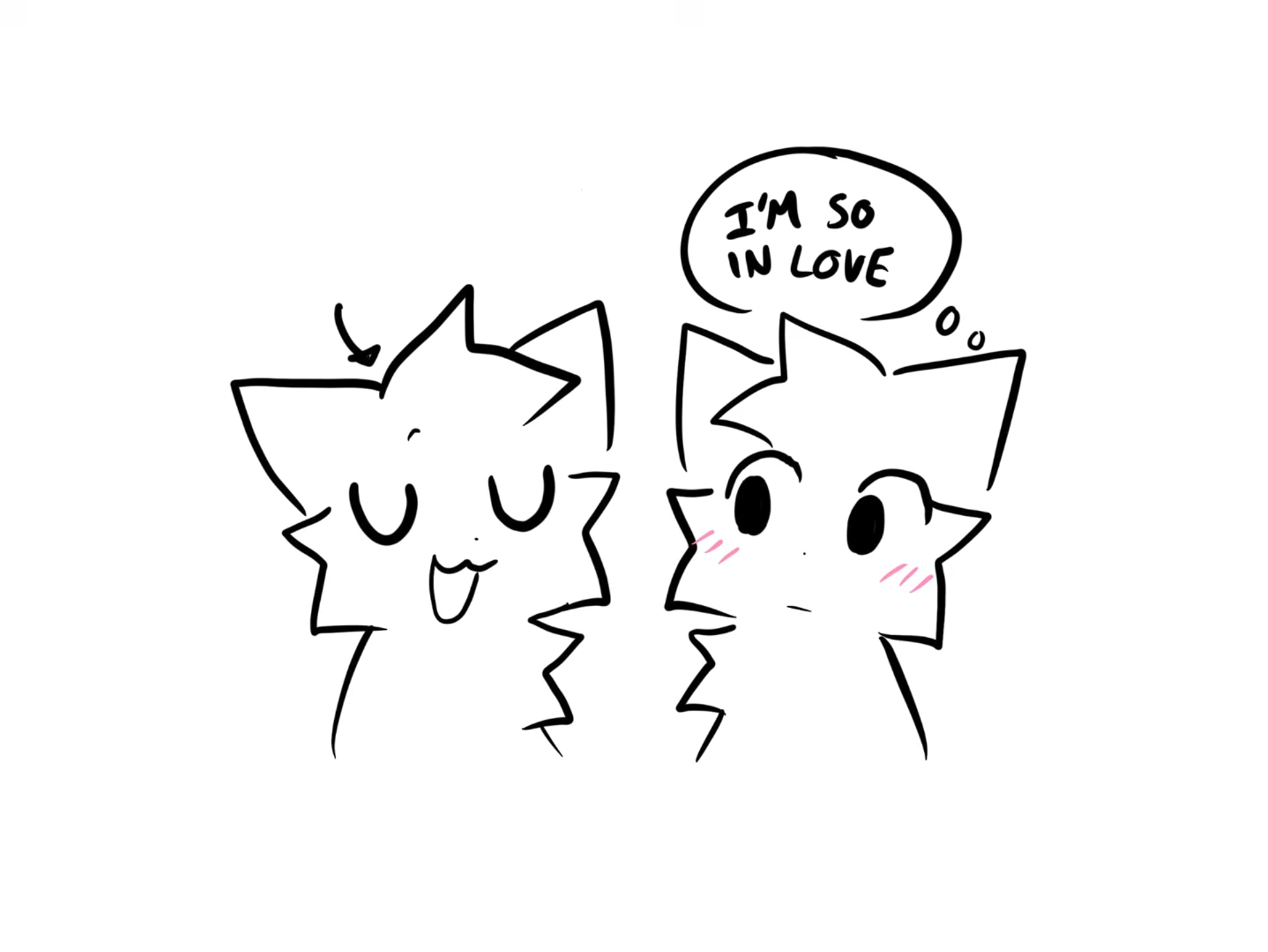 Silly cat in love Blank Meme Template