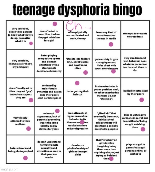 Teenage dysphoria bingo (from r/Egg_IRL) | image tagged in teenage dysphoria bingo from r/egg_irl | made w/ Imgflip meme maker