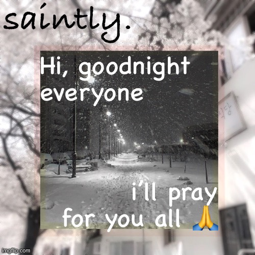 my template | Hi, goodnight everyone; i’ll pray for you all 🙏 | image tagged in my template | made w/ Imgflip meme maker