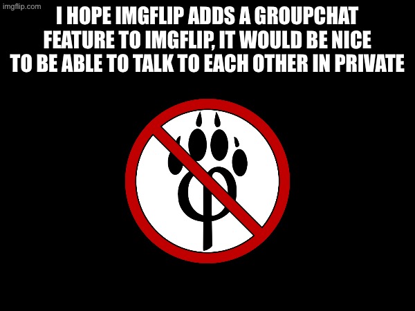 i hope imgflip adds a groupchat feature to imgflip, it would be nice to be able to talk to each other in private | made w/ Imgflip meme maker