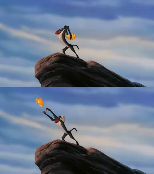 simba being thrown off a cliff Blank Meme Template