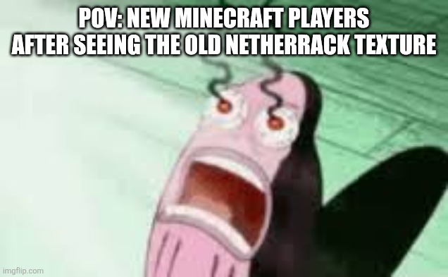 BURNING | POV: new Minecraft players after seeing the old netherrack texture | image tagged in burning,minecraft,minecraft memes | made w/ Imgflip meme maker