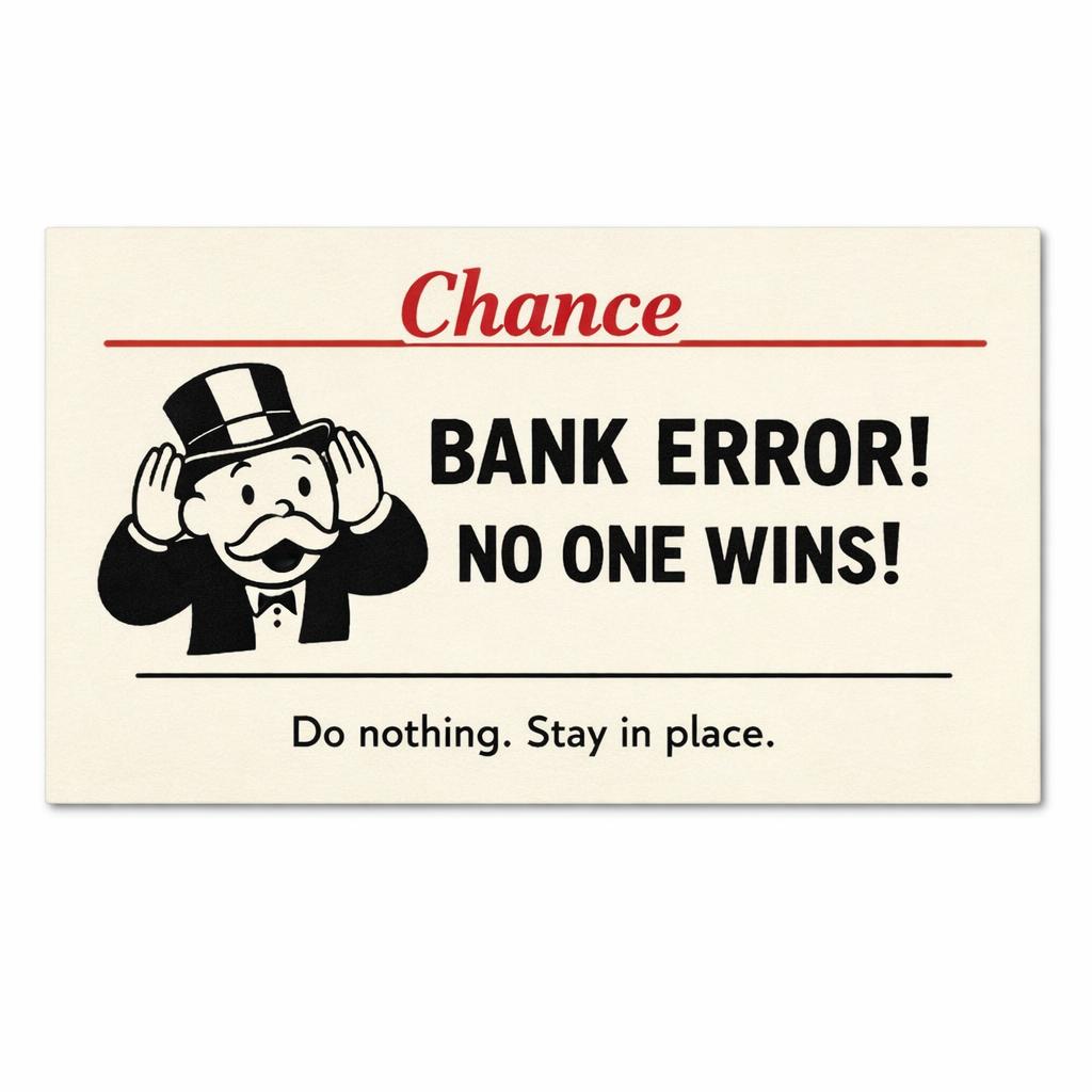 monopoly card bank error no one wins Blank Meme Template