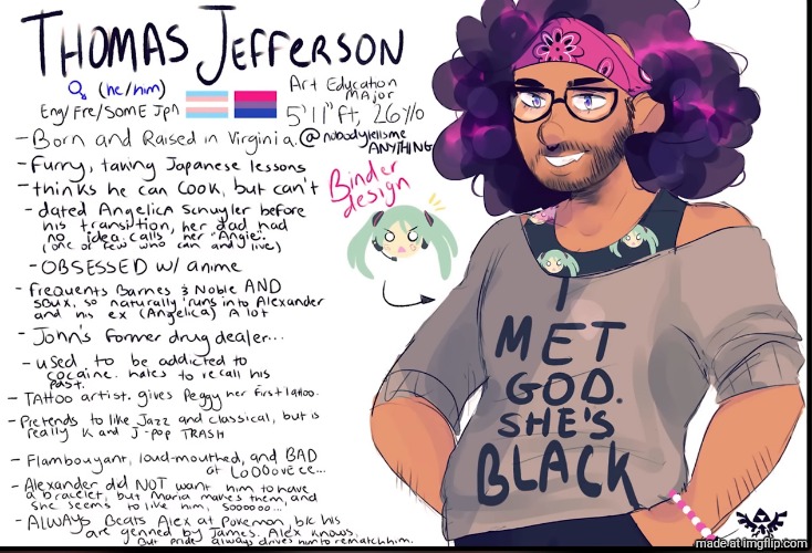 so many randoms | image tagged in thomas jefferson miku binder | made w/ Imgflip meme maker