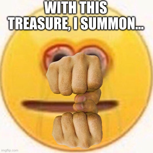 Gun | With this treasure, I summon… | image tagged in cursed emoji,jjk,anime,gojo | made w/ Imgflip meme maker
