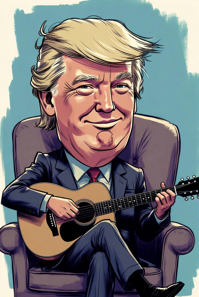 Trump Strumming Guitar Blank Meme Template