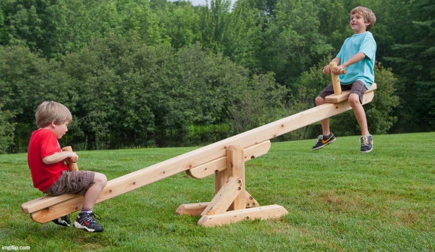 image tagged in seesaw | made w/ Imgflip meme maker