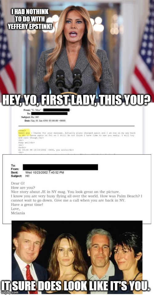 I had nothink to do with Yeffery Epstink! hey, yo, First Lady, this you? it sure does look like it's you. | made w/ Imgflip meme maker
