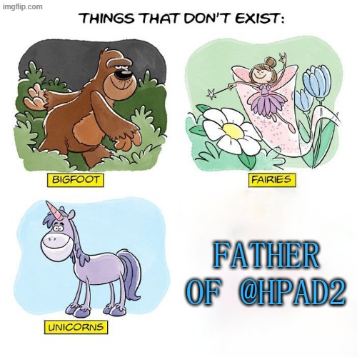 Things That Don't Exist | father of @hpad2 | image tagged in things that don't exist | made w/ Imgflip meme maker