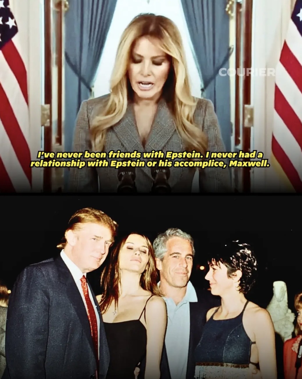 Melania and Epstein Blank Meme Template