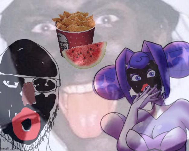 Soyjak and Princess Guinevere in blackface Blank Meme Template