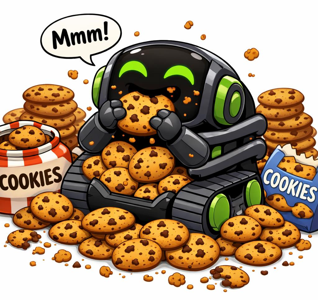 vector eating a lot of cookeis Blank Meme Template