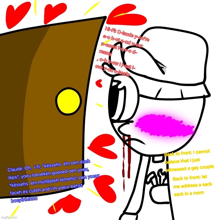 HI-FI x Claude is Canon (sorry British 80s kids to ruin your childhood) | image tagged in memes,art,gays,repost | made w/ Imgflip meme maker