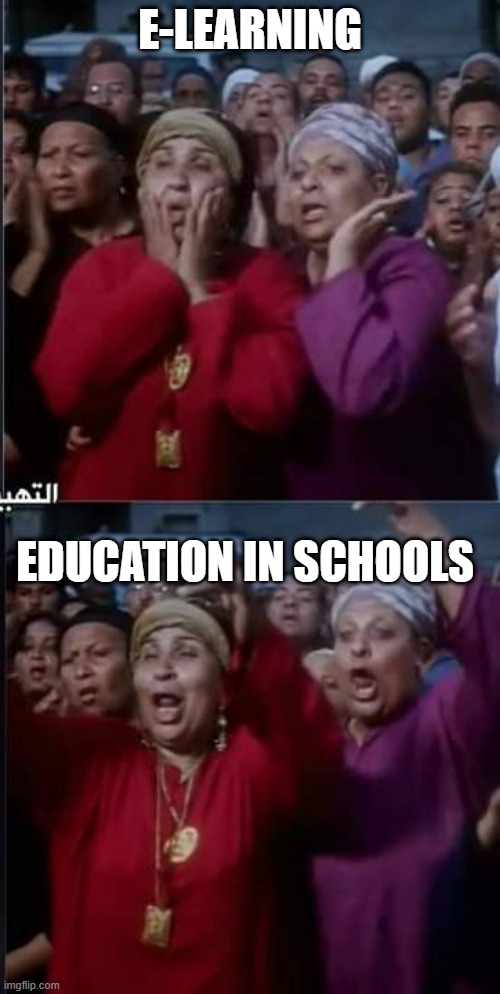Mothers' reaction to education | E-learning; education in schools | image tagged in funny | made w/ Imgflip meme maker