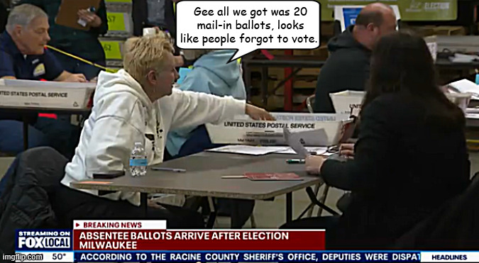 ELECTION TAMPERING | Gee all we got was 20 mail-in ballots, looks like people forgot to vote. | image tagged in election tampering,gop lie cheat steal,dry run,maga mail,absent absentte ballots,buy stamps save usps from bankrupty | made w/ Imgflip meme maker