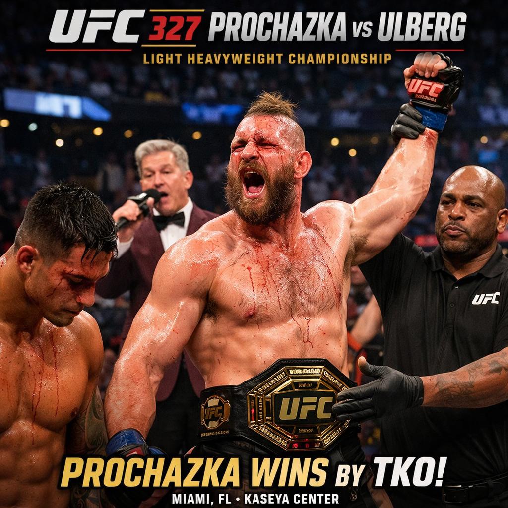 UFC 327: PROCHÁZKA VS ULBERG, UFC returns to Kaseya Center in Mi Blank Meme Template
