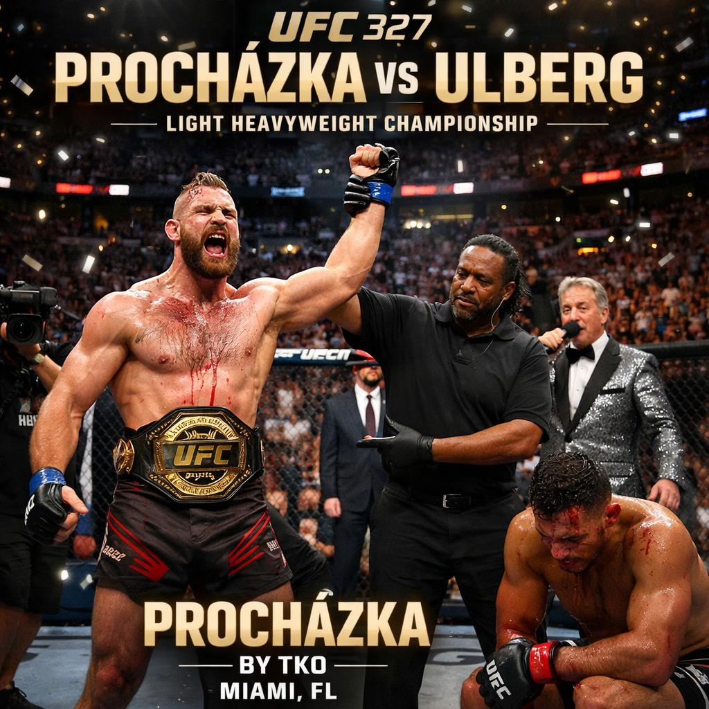 UFC 327: PROCHÁZKA VS ULBERG, UFC returns to Kaseya Center in Mi Blank Meme Template