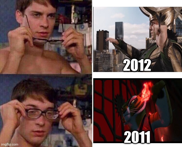 I've seen this before | 2012; 2011 | image tagged in spiderman glasses | made w/ Imgflip meme maker