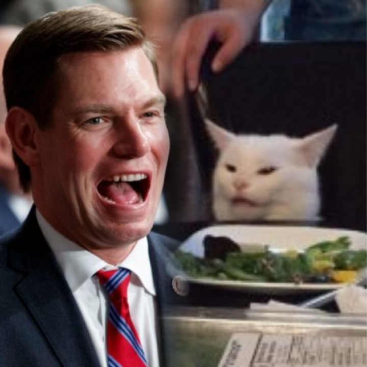 Eric Swalwell and Smudge Blank Meme Template