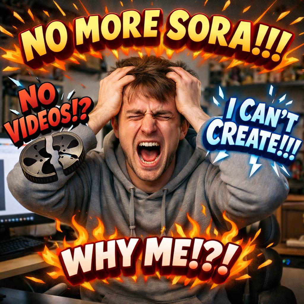 No! I have no more Sora video gens! I am not enable to generate Blank Meme Template