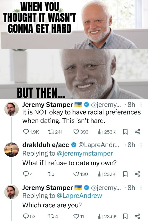 Innuendo eh.. eh | image tagged in hide the pain harold,funny,dating,innuendo,racism | made w/ Imgflip meme maker