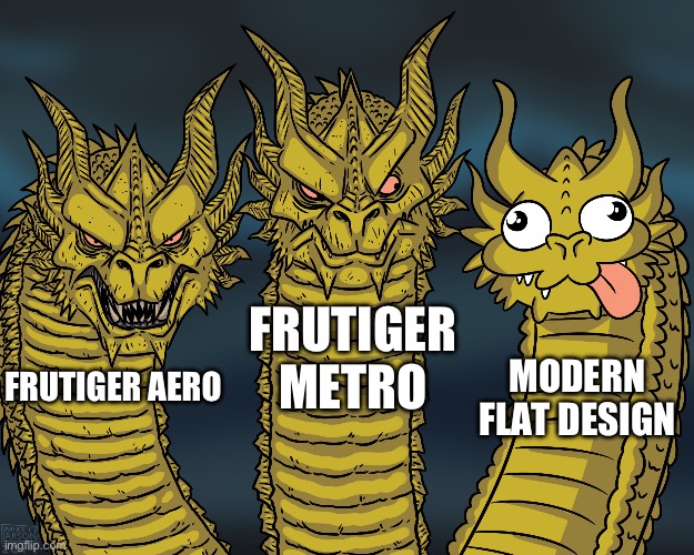 King Ghidorah | Frutiger Metro; Modern Flat Design; Frutiger Aero | image tagged in king ghidorah,2000s | made w/ Imgflip meme maker