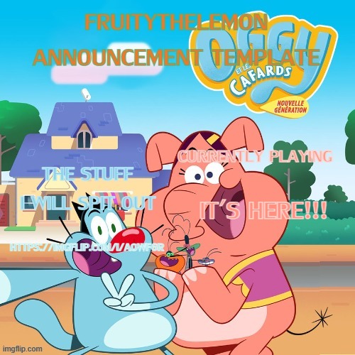 New announcement template??? | It's here!!! https://imgflip.com/i/aowf6r | image tagged in new announcement template | made w/ Imgflip meme maker