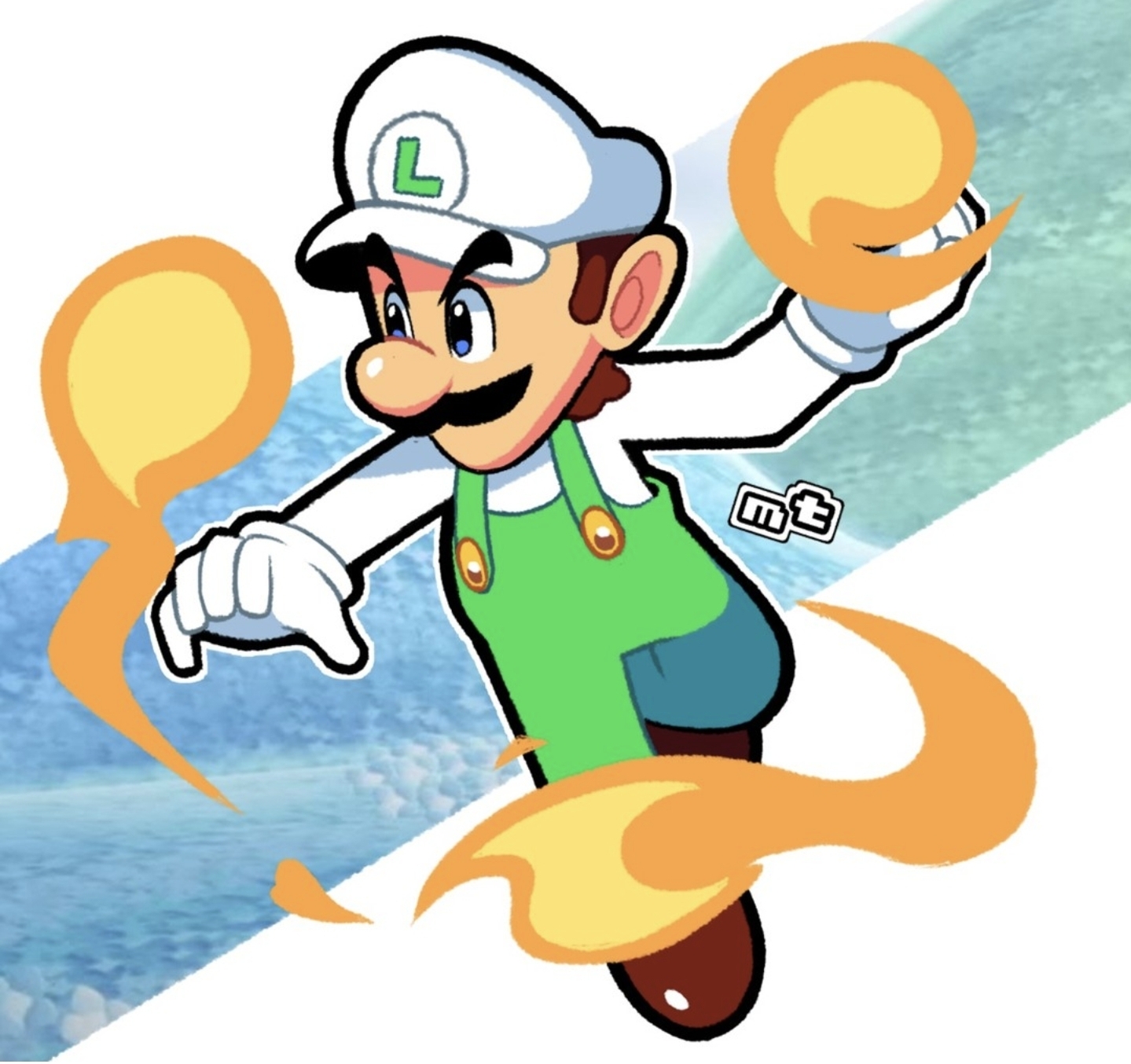 Fire Luigi Blank Meme Template