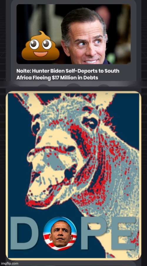 Hunter Biden running out on debt | image tagged in demorhhoids on dope,hunter biden,debt | made w/ Imgflip meme maker