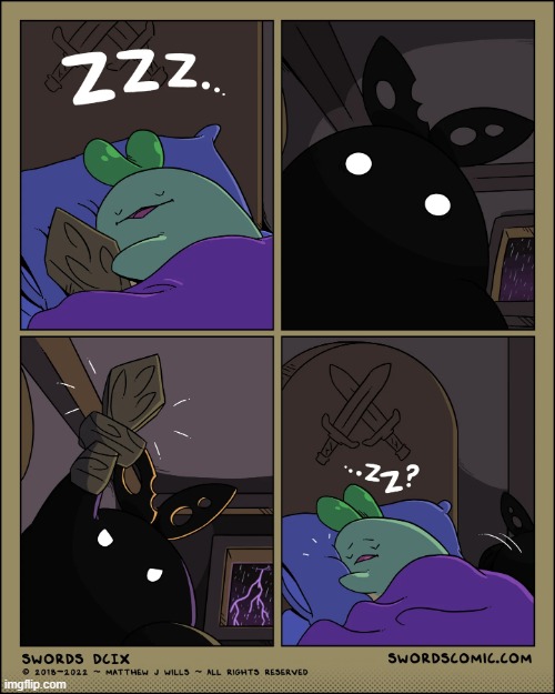 The rise of a new enemy... | image tagged in swords,sprout,quest,sword,stolen,thief | made w/ Imgflip meme maker