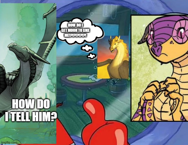 it's always like this | how do i get moon to like me!?!?!?!?!?! how do i tell him? | image tagged in how do we tell him | made w/ Imgflip meme maker