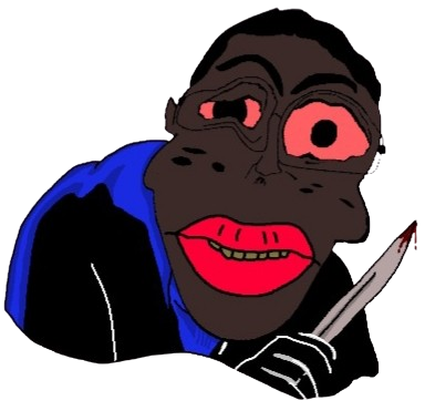 Murderous black chudjak with knife Blank Meme Template