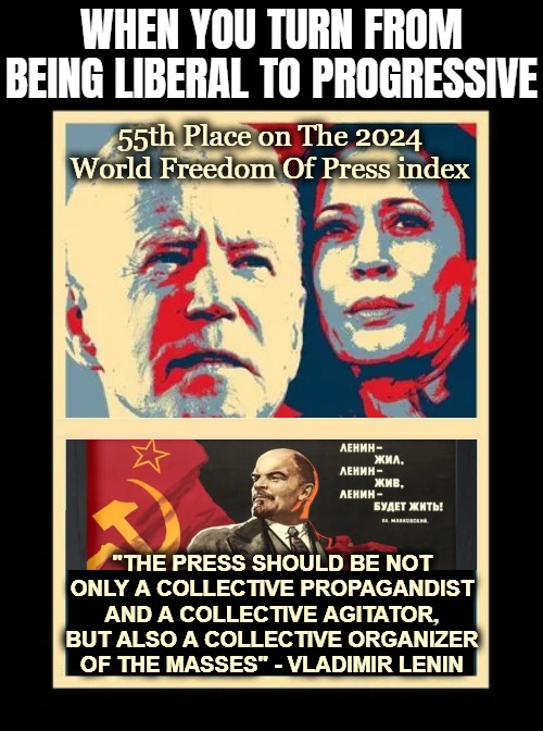 Last year they set a new record: 58th place. Yes, it's them. Fox News hasn't changed, Entire Dem media did in one go (2019) | When you turn from being liberal to Progressive | image tagged in democrats,lenin,progressive,politics,freedom of the press | made w/ Imgflip meme maker