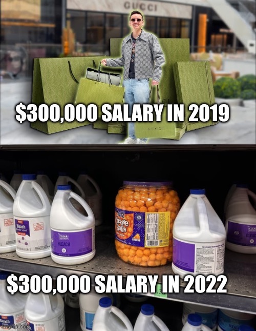 Two different presidents two different financial situations | image tagged in mom said no again,memes,inflation | made w/ Imgflip meme maker