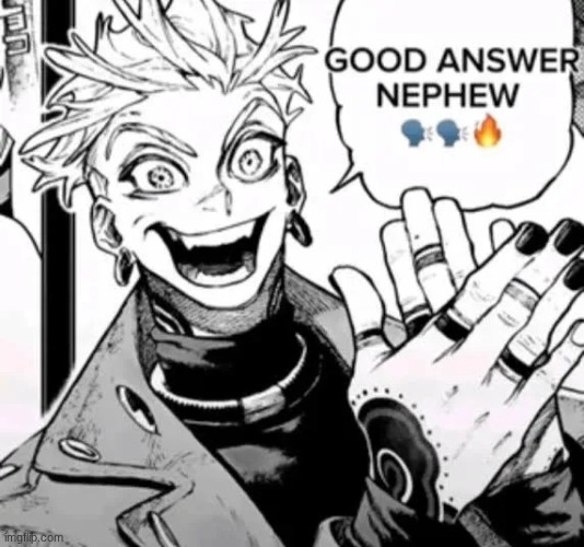 good answer nephew | image tagged in good answer nephew | made w/ Imgflip meme maker