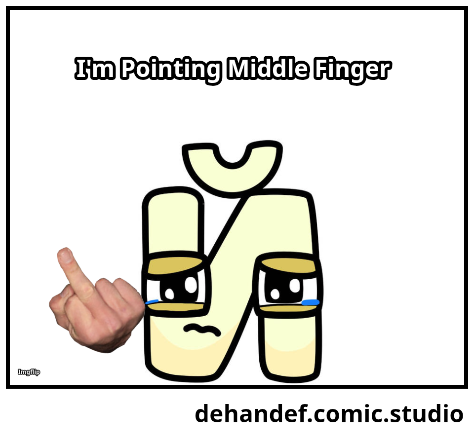 Й Crying & Pointing Middle Finger Blank Meme Template