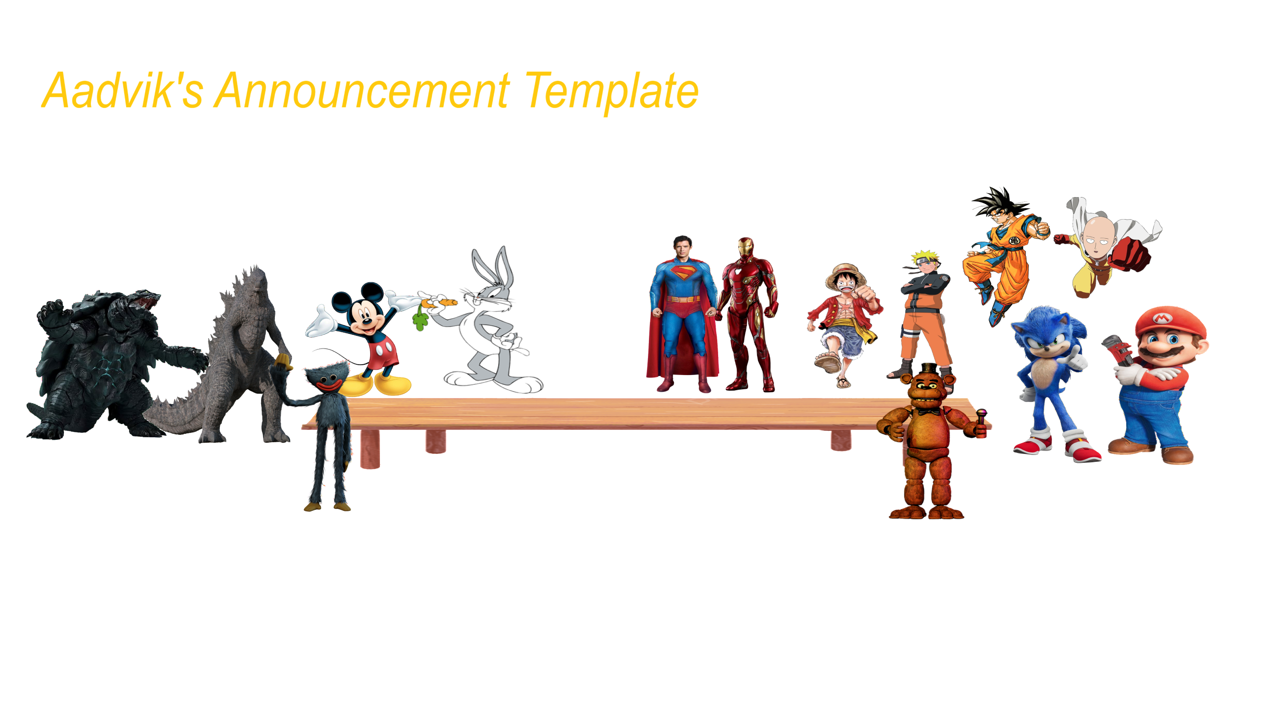 High Quality aadvik's announcement template Blank Meme Template