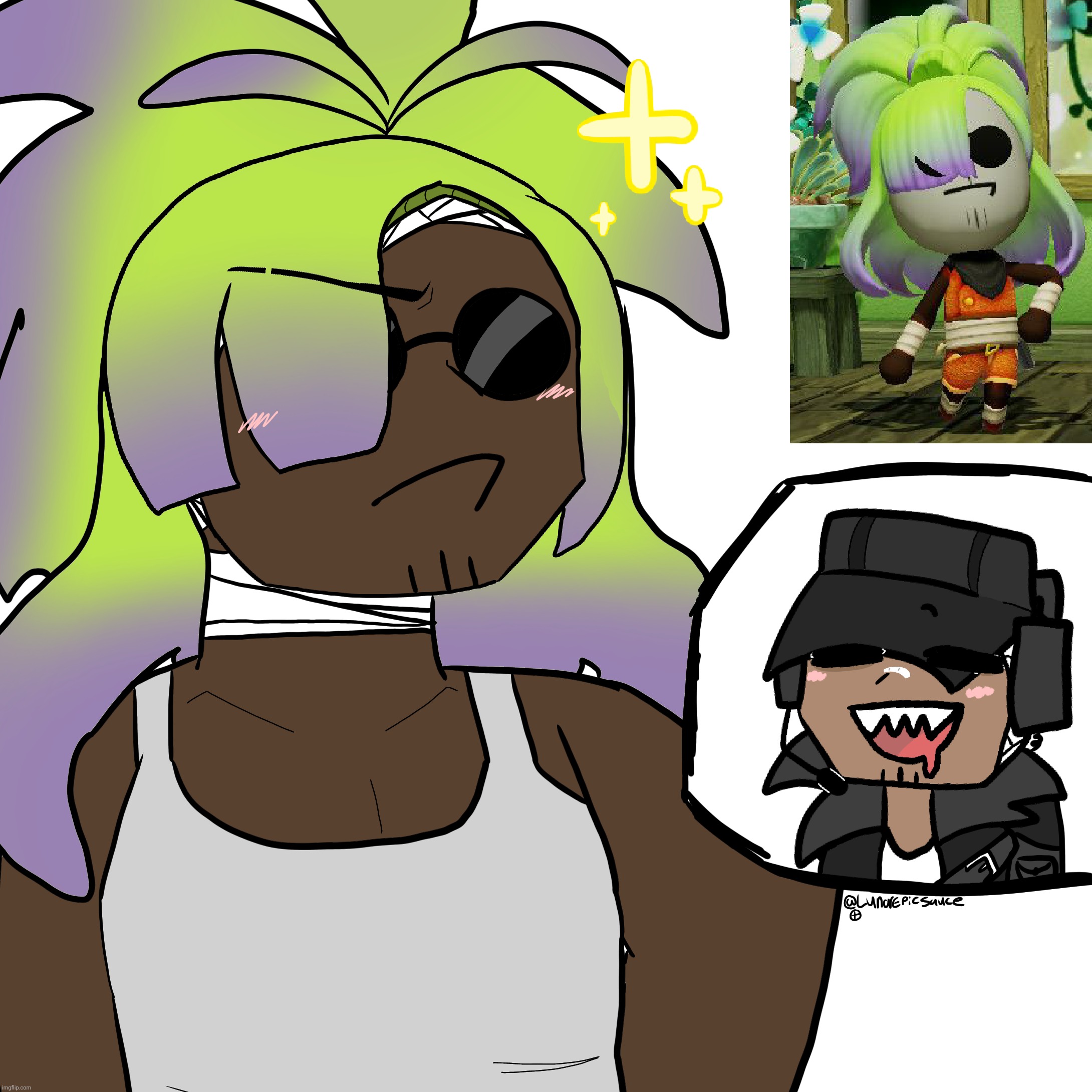 I now quite like drawing them as their canon human counterparts (Miitopia ss is mine) | image tagged in madness combat | made w/ Imgflip meme maker