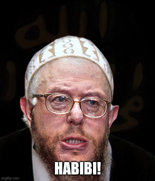 Muslim Sanders | Habibi! | image tagged in muslim sanders | made w/ Imgflip meme maker