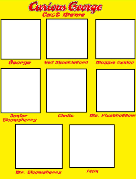 Curious George Cast Meme (blank) Blank Meme Template