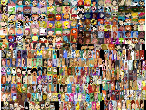 150+ cartoon characters in one cartoon collage. | image tagged in nickelodeon,disney,cartoon network,disney channel,comics/cartoons,adult swim | made w/ Imgflip meme maker
