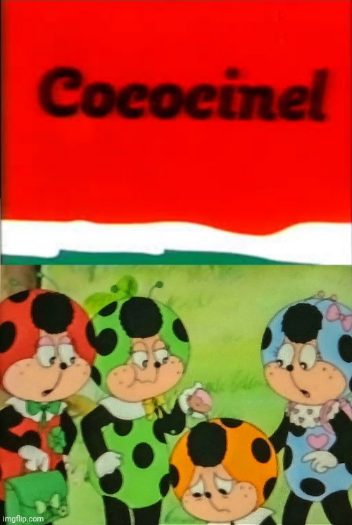 Cococinel coccinelle heroine porte-bonheur dessin animé trèfle magique | made w/ Imgflip meme maker