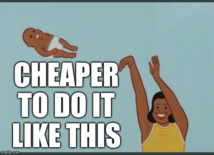 baby yeet | Cheaper to do it like this | image tagged in baby yeet | made w/ Imgflip meme maker